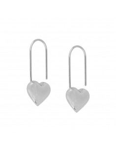 Pendientes con motivo de corazón, largos. Pendientes de plata de Nube Jewels.