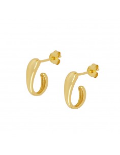 Pendientes bajo lóbulo de plata con baño de oro. Pendientes con cierre de presión de Nube Jewels.