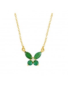 Collar de plata con colgante mariposa. Collar con mariposa de circonita verde de Nube Jewels.