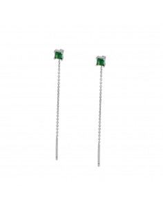 GREEN ICY SILVER EARRINGS