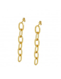 Pendientes largos de plata para mujer. Pendientes largos de Nube Jewels con cierre de botón.