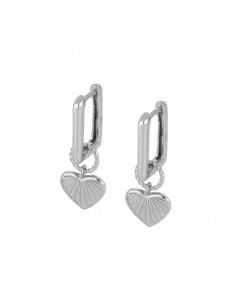 Pendientes con colgante corazón. Pendientes de plata con colgante. Joyas de Nube Jewels.
