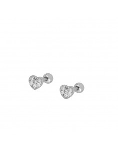 Piercing corazón de plata. Piercing corazón para oreja.