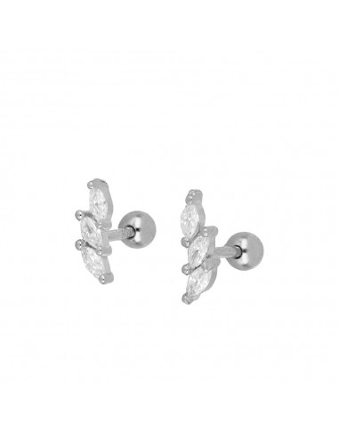 Piercing listki. Piercing kolczyk do ucha w kształcie listka. Biżuteria wykonana ze srebra próby 925 firmy Nube Jewels.
