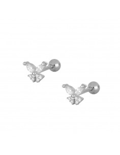 Piercing motyl. Kolczyk do ucha w kształcie motyla. Biżuteria wykonana ze srebra próby 925 firmy Nube Jewels.