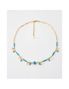 TURQUOISE RISS GOLD NECKLACE