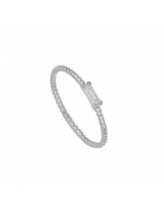 Anillo de plata finito con circonita rectangular. Anillo de Nube Jewels.