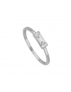 WHITE CAMILA SILVER RING