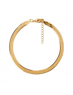 Pulsera cadena plana de plata con baño de oro de Nube Jewels.