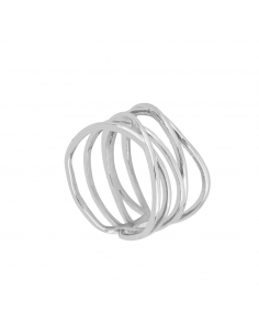 Cinco anillos cruzados y lisos. Anillo de plata  de Nube Jewels.