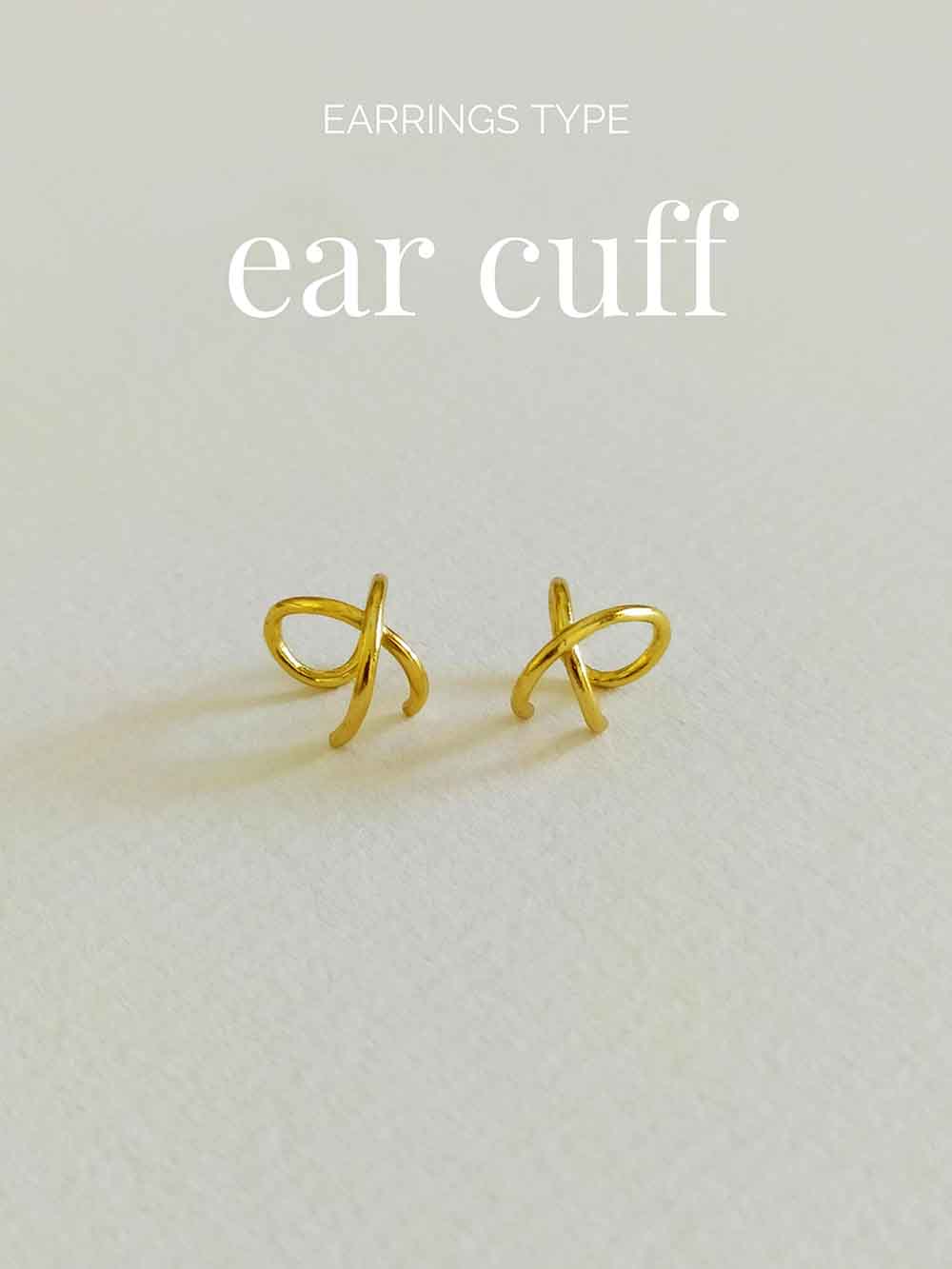 Earrings type ear cuff. Sterling silver jewelry.